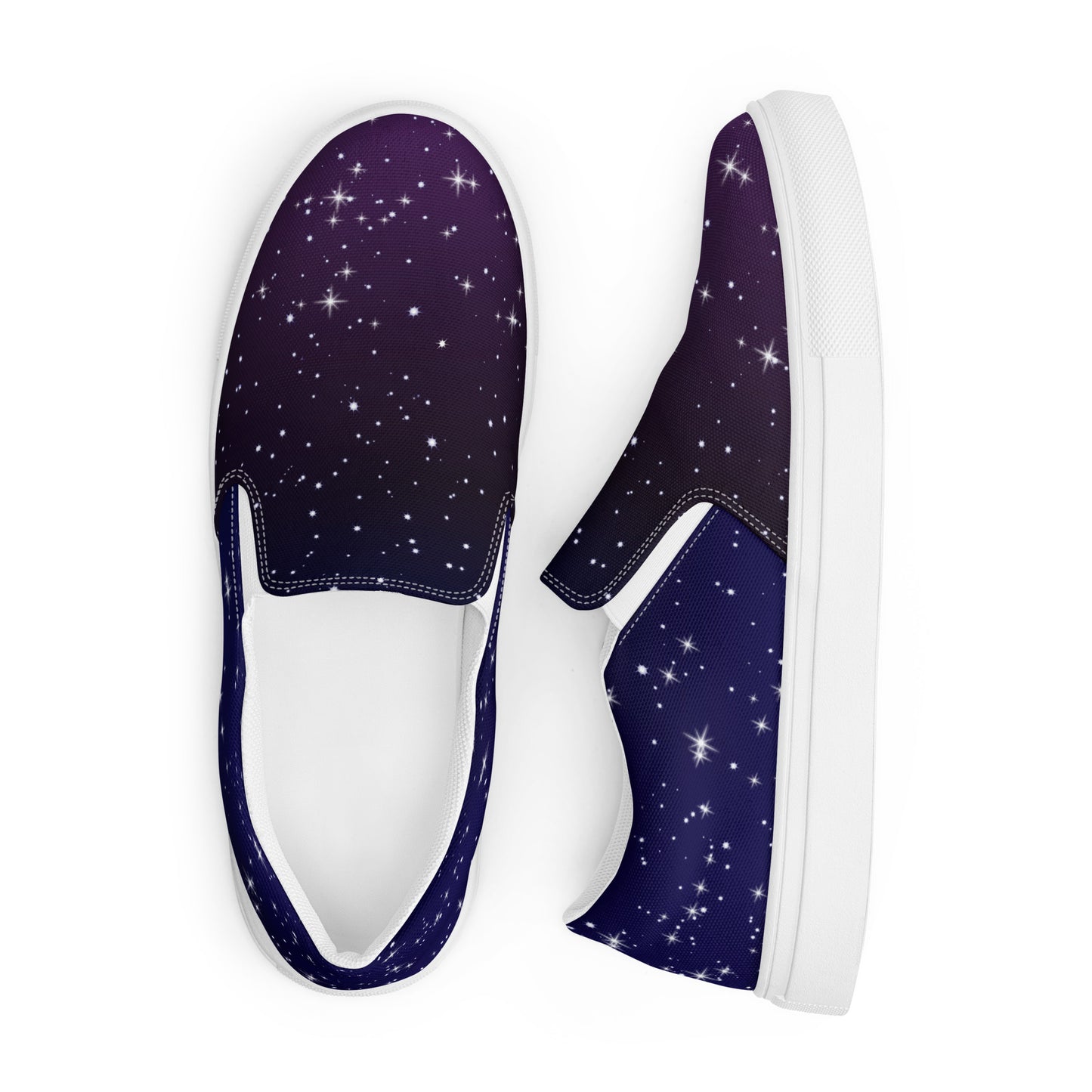 Purple Black Star Galaxy Women’s Slip-on Canvas Shoes