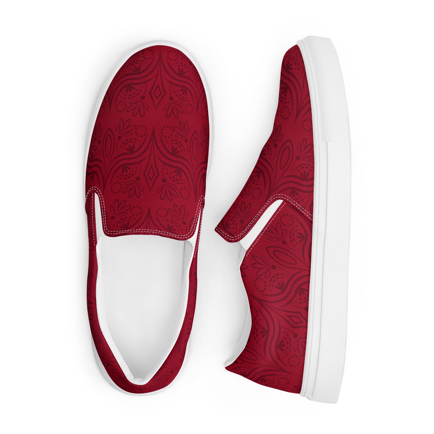 Geometric Star Red Women’s Slip-On Canvas Shoes