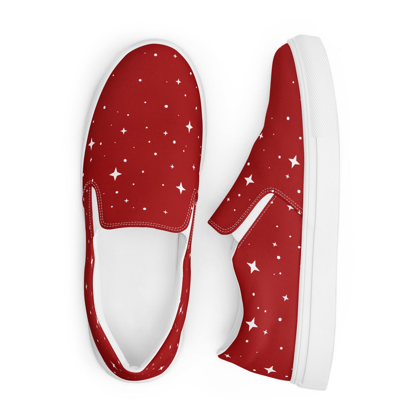 White Star Fire Red Women’s Slip-On Canvas Shoes