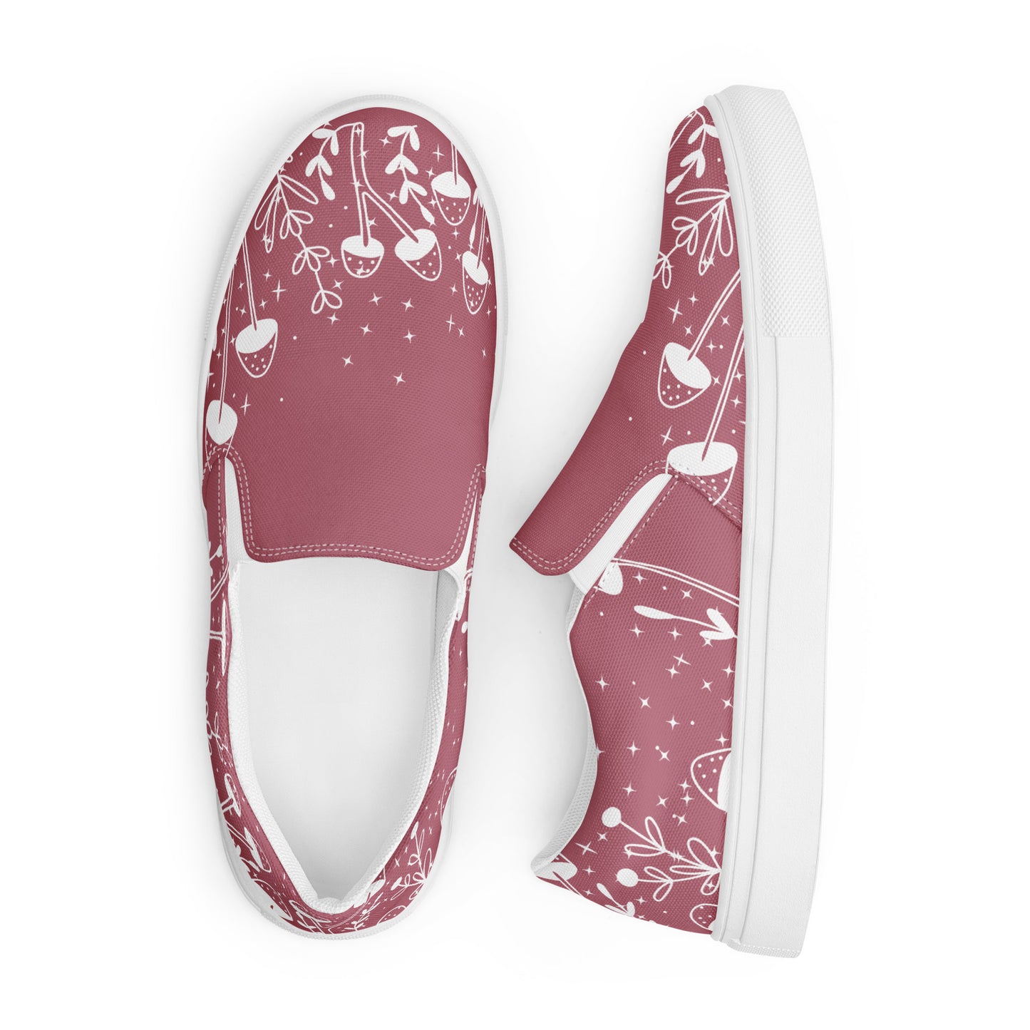 Fungi Star Petal Pink Women’s Slip-On Canvas Shoes