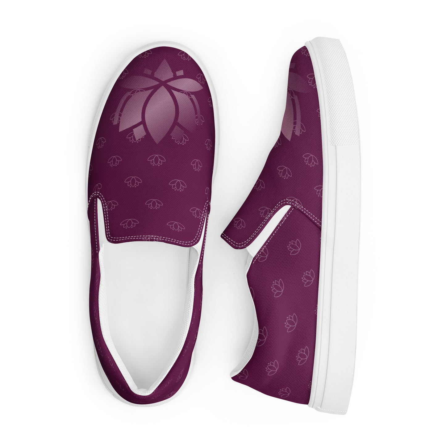 Lotus Flower Purple Power Women’s Slip-On Canvas Shoes