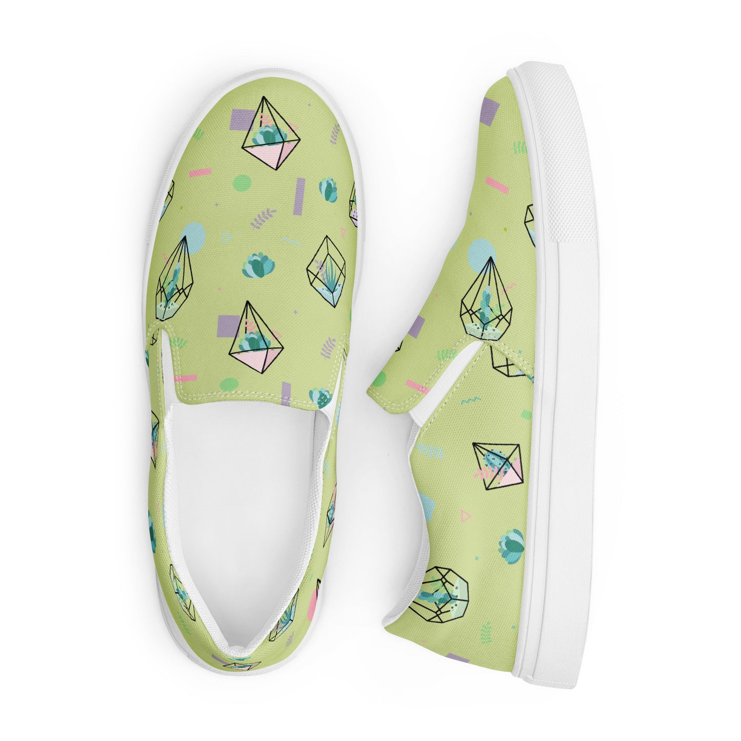 Crystal Terrarium Reef Green Women’s Slip-On Canvas Shoes