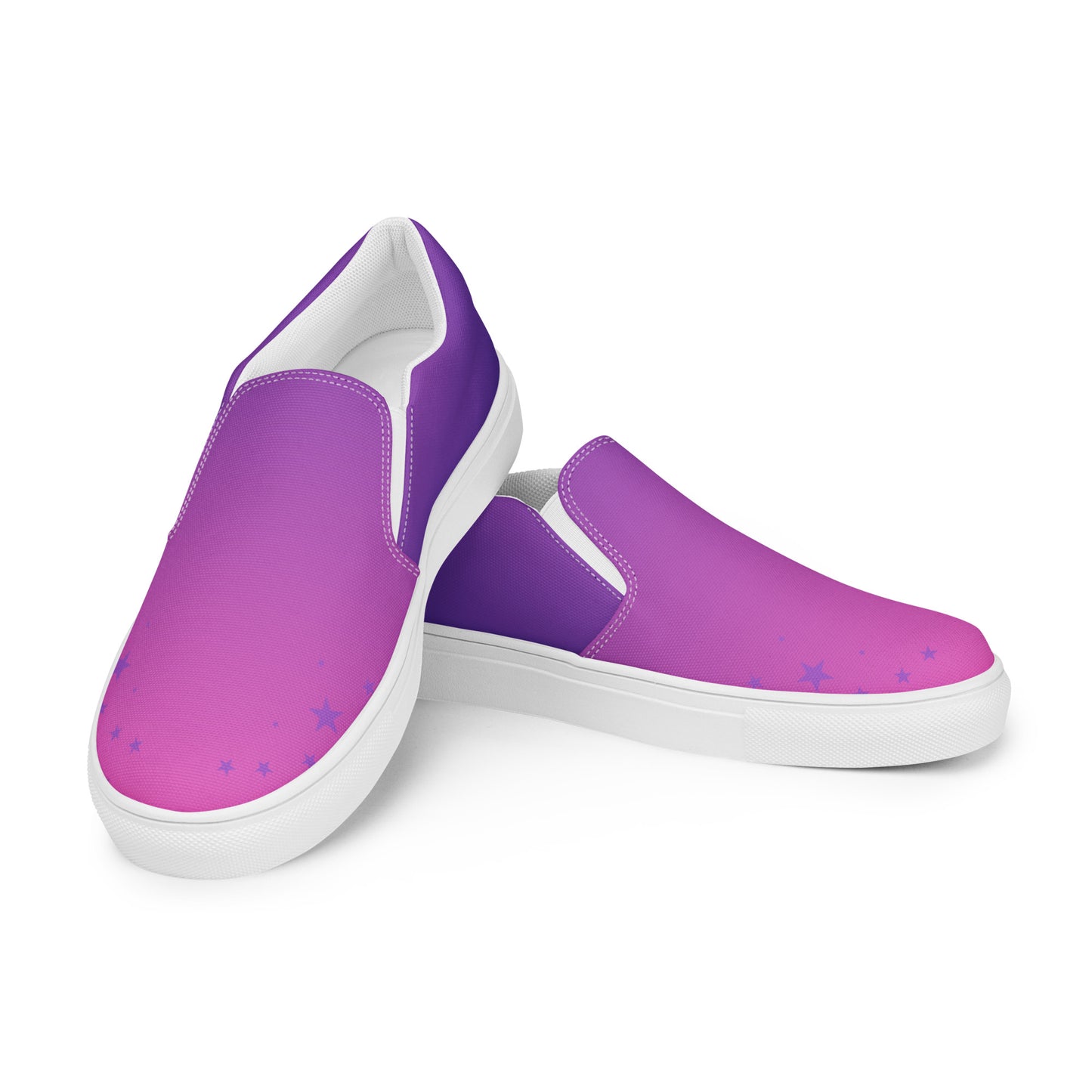 Purple Pink Gradient Star Women’s Slip-on Canvas Shoes