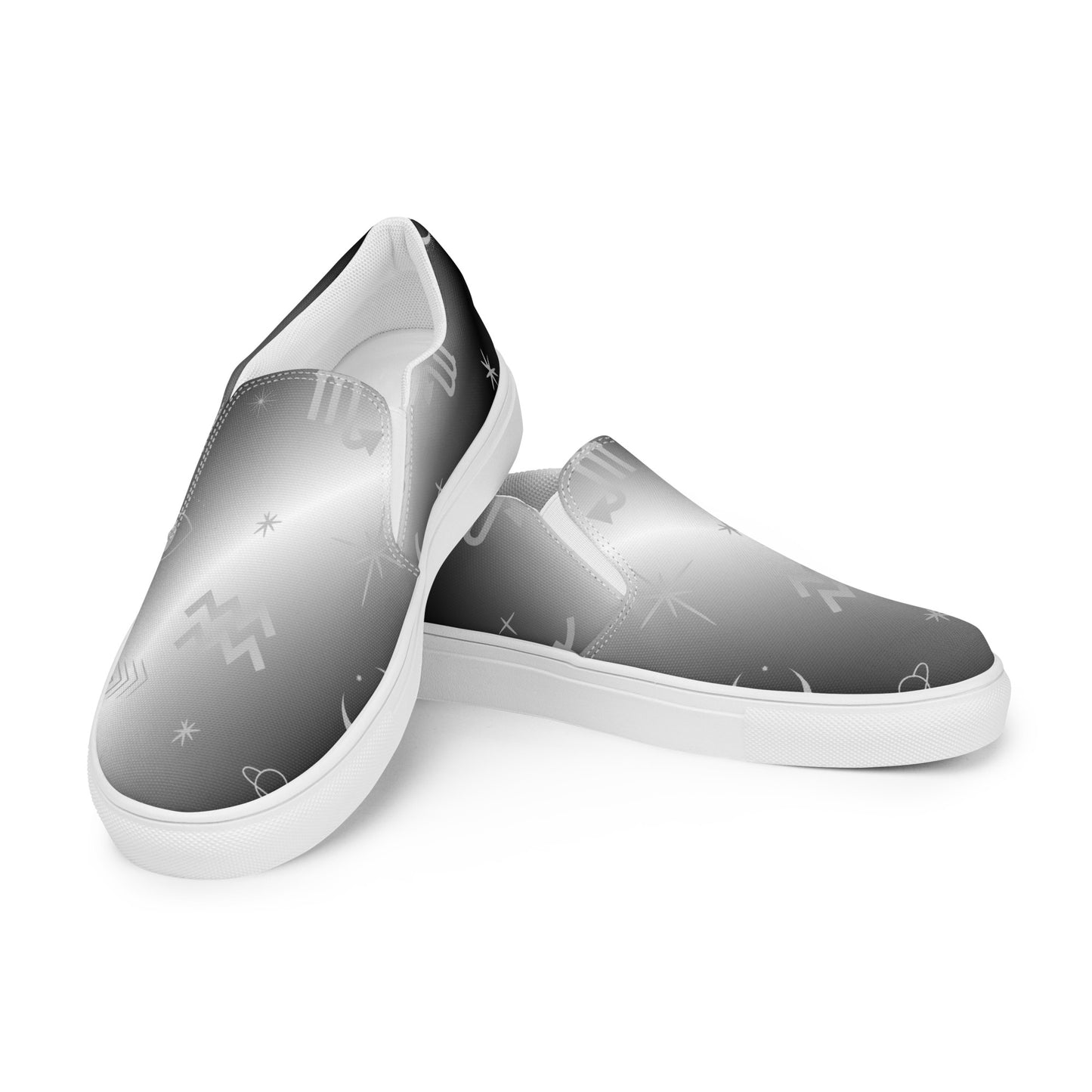 Black White Zodiac Women’s Slip-on Canvas Shoes