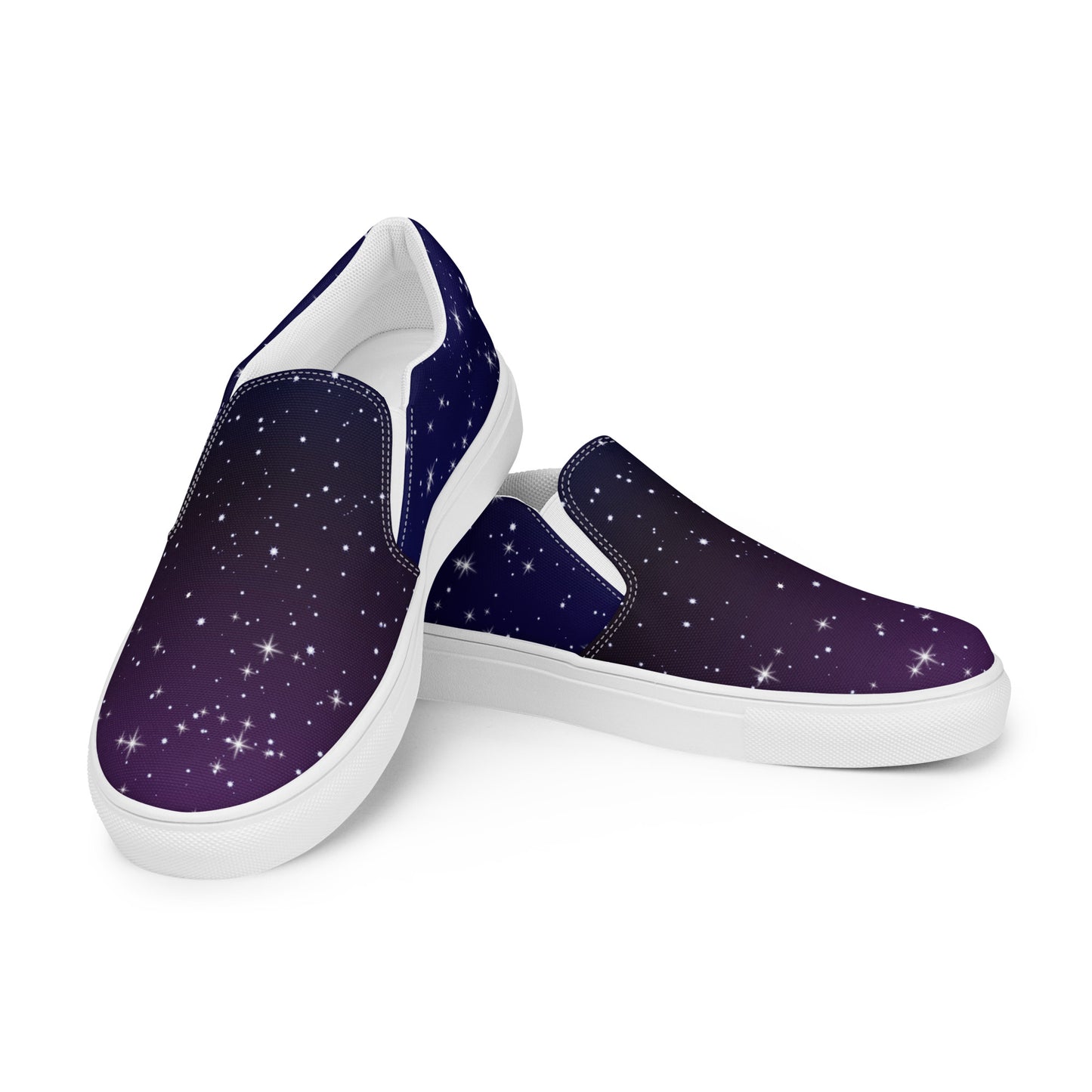 Purple Black Star Galaxy Women’s Slip-on Canvas Shoes