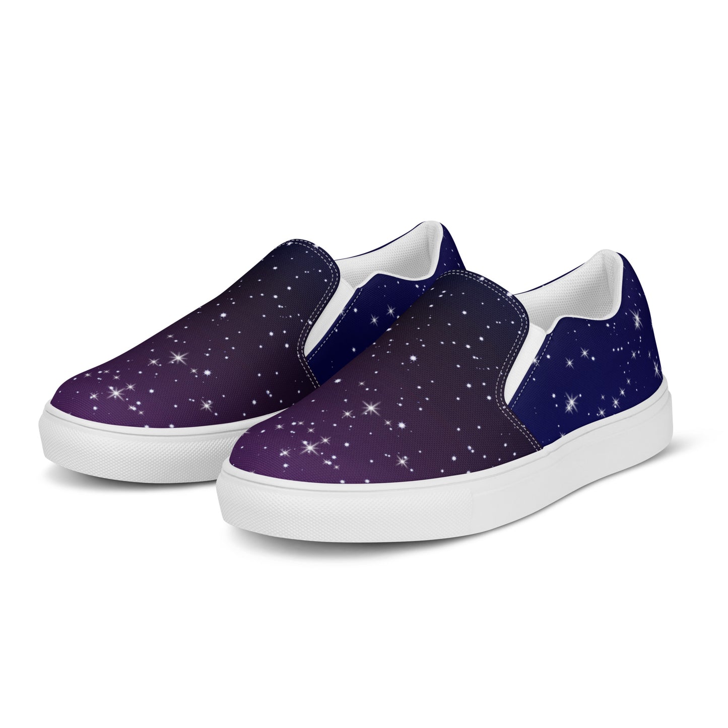 Purple Black Star Galaxy Women’s Slip-on Canvas Shoes