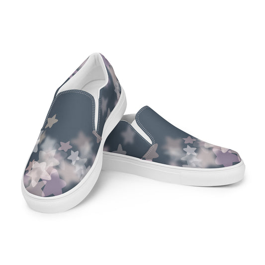 Star Mist Fall Blue Women’s Slip-On Canvas Shoes