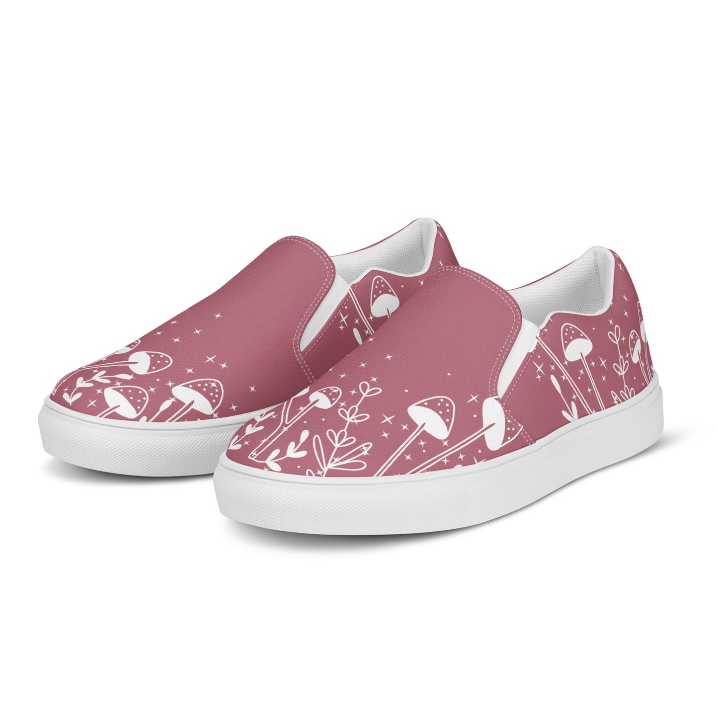 Fungi Star Petal Pink Women’s Slip-On Canvas Shoes