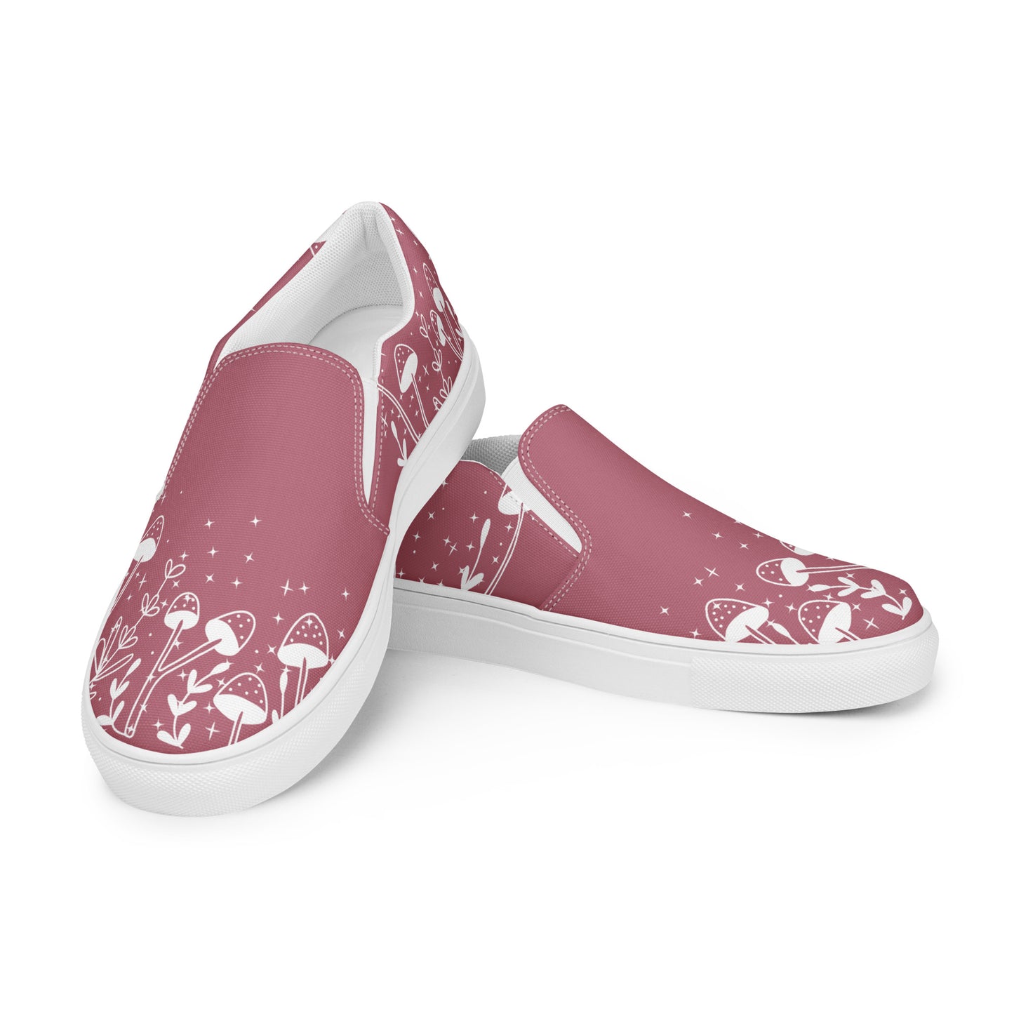 Fungi Star Petal Pink Women’s Slip-On Canvas Shoes