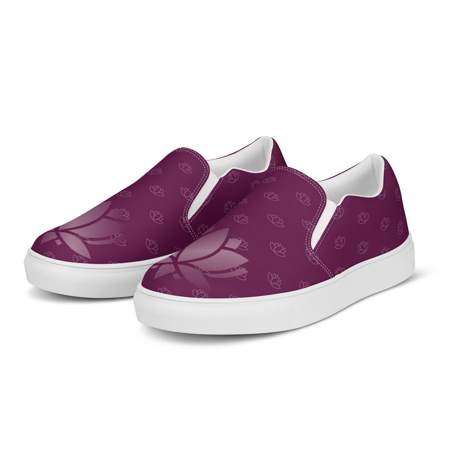 Lotus Flower Purple Power Women’s Slip-On Canvas Shoes