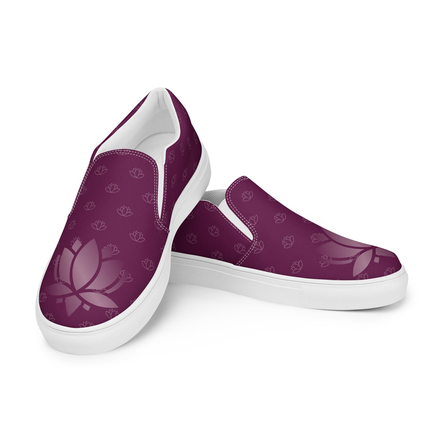 Lotus Flower Purple Power Women’s Slip-On Canvas Shoes