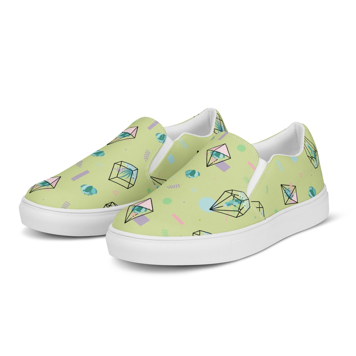 Crystal Terrarium Reef Green Women’s Slip-On Canvas Shoes