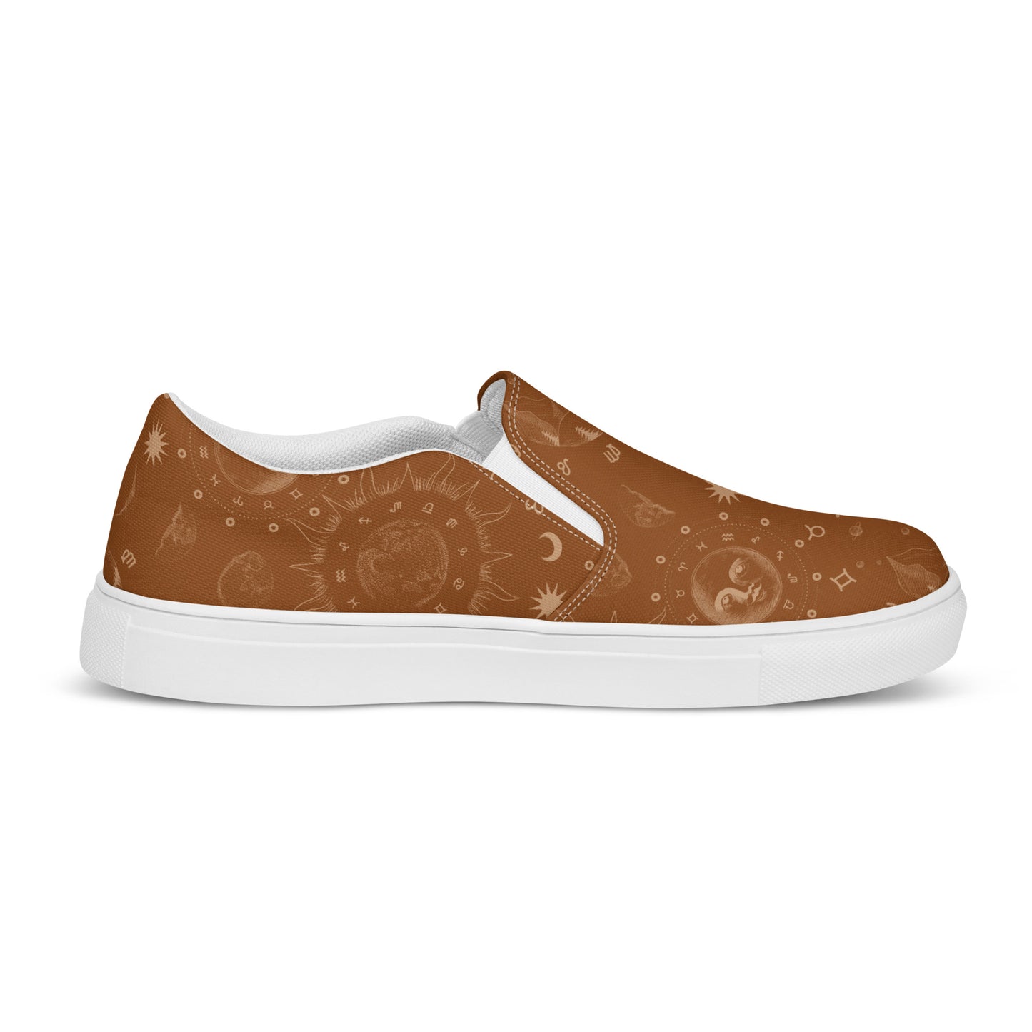 Saddle Brown Moon Galaxy Women’s Slip-on Canvas Shoes