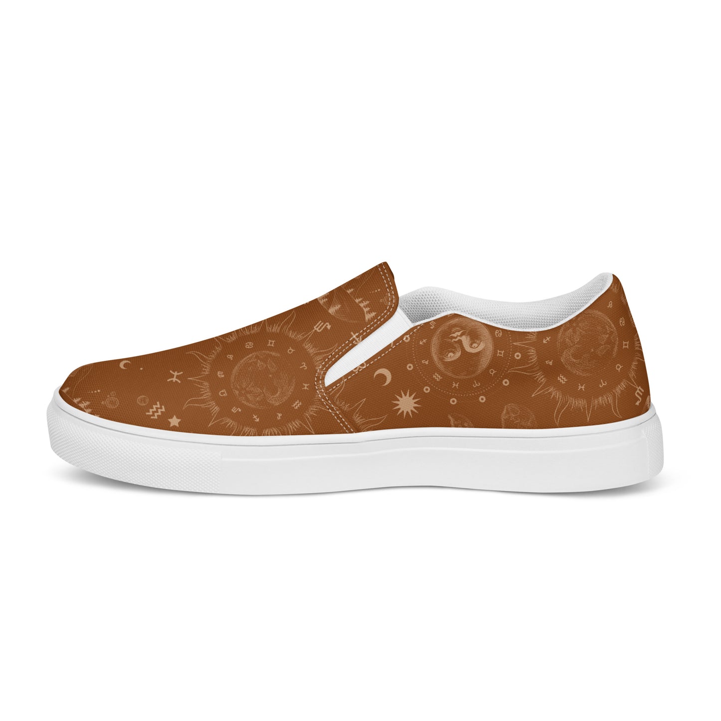 Saddle Brown Moon Galaxy Women’s Slip-on Canvas Shoes