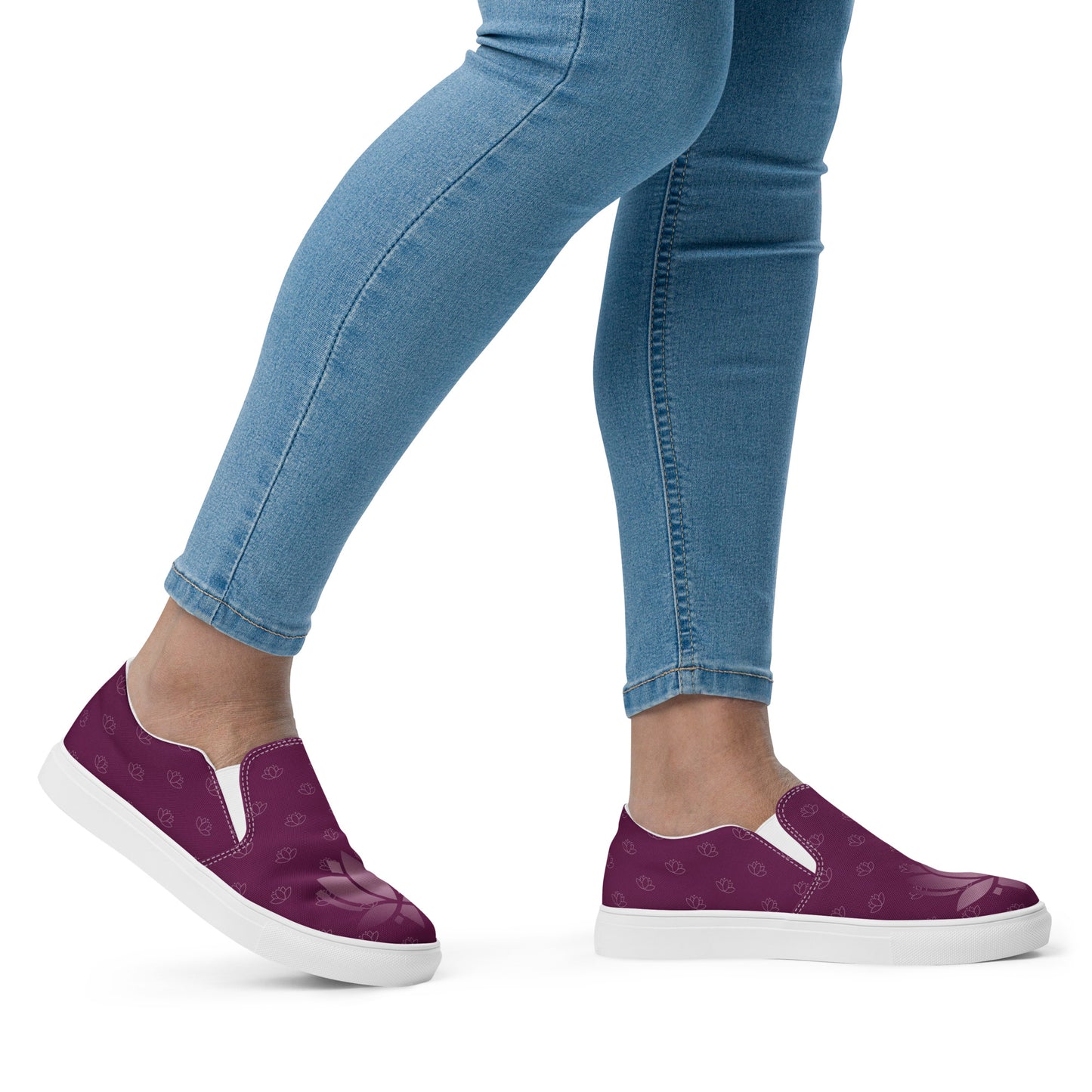 Lotus Flower Purple Power Women’s Slip-On Canvas Shoes