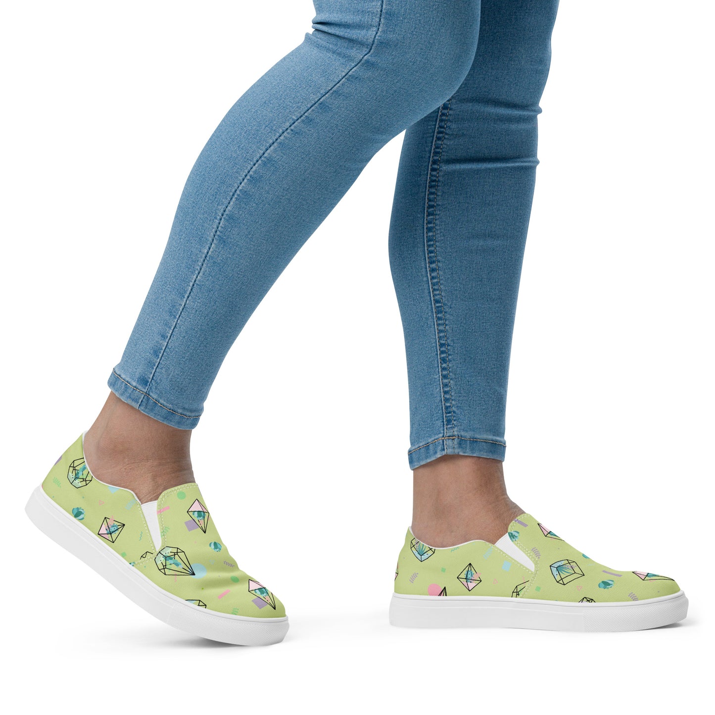 Crystal Terrarium Reef Green Women’s Slip-On Canvas Shoes