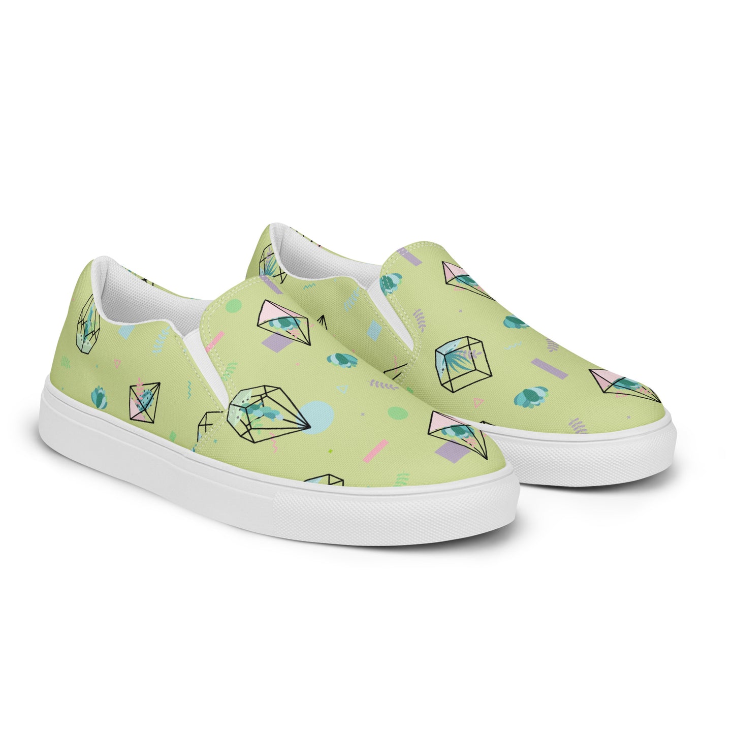 Crystal Terrarium Reef Green Women’s Slip-On Canvas Shoes