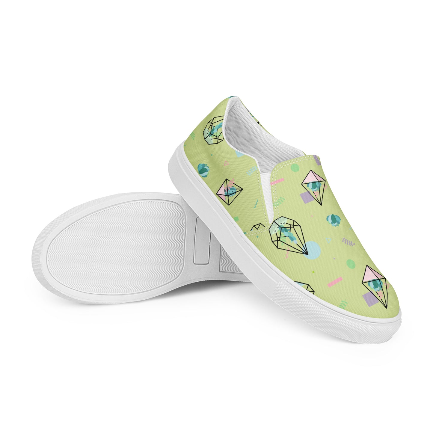 Crystal Terrarium Reef Green Women’s Slip-On Canvas Shoes